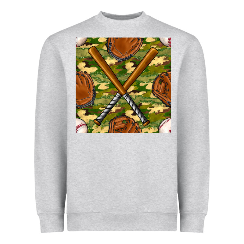 Baseball Bat And Gloves With Camouflage Seamless Pattern Heavyweight Sweatshirt by BundleAndBundleShop | Teevron