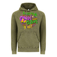 Vintage Olive Love Mardi Gras Y'all Vintage Hoodie - HowdyJamesFarm