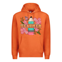 Carrot teacher floral pencil Premium Hoodie - BundleAndBundleShop