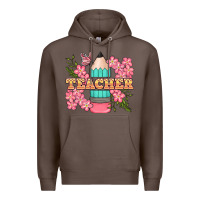 Coffee teacher floral pencil Premium Hoodie - BundleAndBundleShop