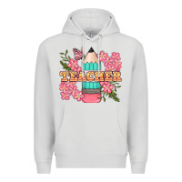 Dove Grey teacher floral pencil Premium Hoodie - BundleAndBundleShop
