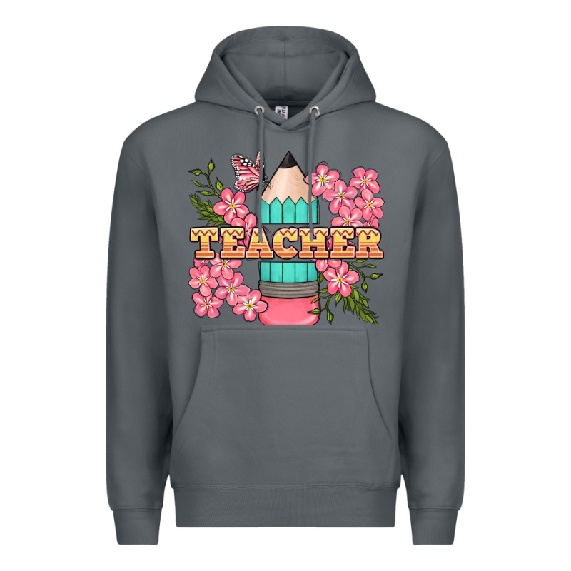 Teacher Floral Pencil Premium Hoodie by BundleAndBundleShop | Teevron