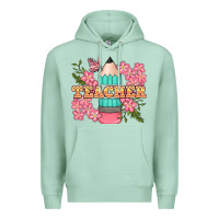Seafoam teacher floral pencil Premium Hoodie - BundleAndBundleShop
