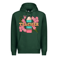 Sports Green teacher floral pencil Premium Hoodie - BundleAndBundleShop