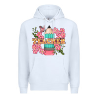 White teacher floral pencil Premium Hoodie - BundleAndBundleShop