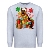 Heather Grey christmas german shepherd Premium Sweatshirt - Artiststas