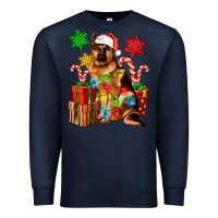 Navy christmas german shepherd Premium Sweatshirt - Artiststas
