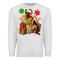 Oatmeal Heather christmas german shepherd Premium Sweatshirt - Artiststas