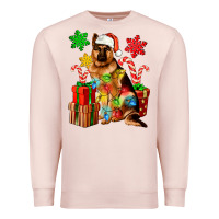 Pale Pink christmas german shepherd Premium Sweatshirt - Artiststas
