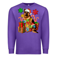 Purple christmas german shepherd Premium Sweatshirt - Artiststas