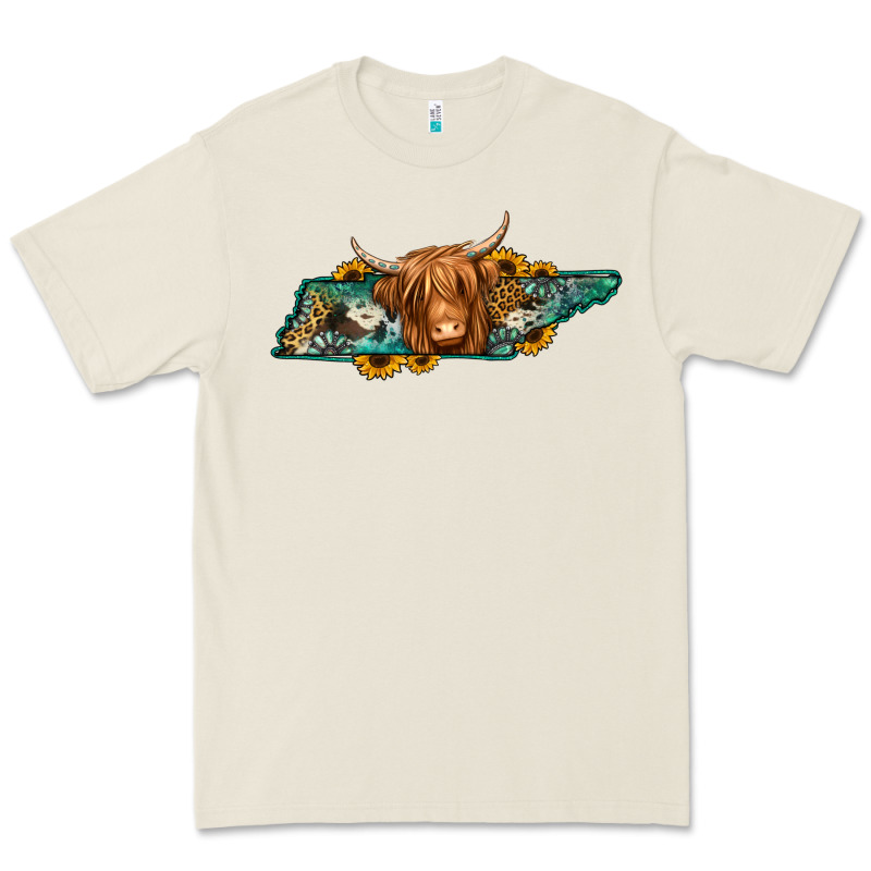 Tennessee Map Long Haired Cow Premium Tee by Jasminsmagicworld | Teevron