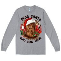 Heather Grey dear santa just send cows Long Sleeve Tee - CowGirlArtShop