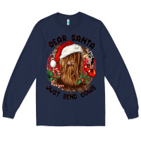 Navy dear santa just send cows Long Sleeve Tee - CowGirlArtShop