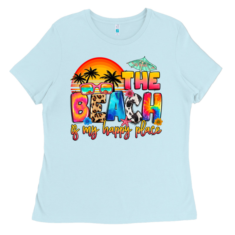 The Beach Is My Happy Place Ladies Tee by Artiststas | Teevron