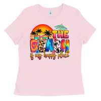 Bubblegum Pink the beach is my happy place Ladies Tee - Artiststas