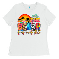 White the beach is my happy place Ladies Tee - Artiststas