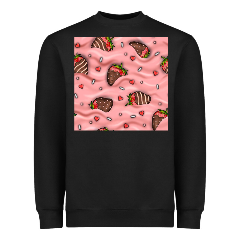 Valentines Day Strawberries In Cream Seamless Pattern Heavyweight Sweatshirt by BundleAndBundleShop | Teevron