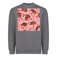 Storm valentines day strawberries in cream seamless pattern Heavyweight Sweatshirt - BundleAndBundleShop