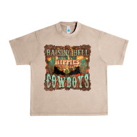 French Oak Raising hell with the hippies and the cowboys Urban Heavy Tee - HowdyJamesFarm