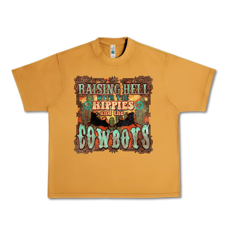 Raising Hell With The Hippies And The Cowboys Urban Heavy Tee by HowdyJamesFarm | Teevron