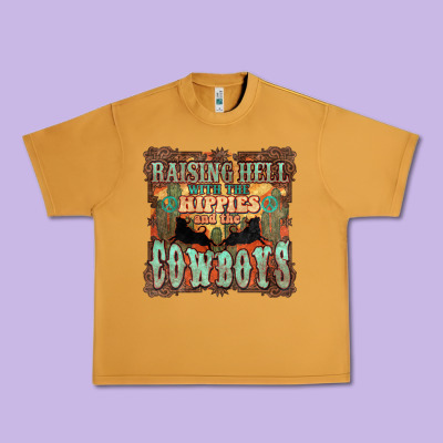 Raising Hell With The Hippies And The Cowboys Urban Heavy Tee Designed By Howdyjamesfarm