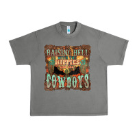 Tornado Raising hell with the hippies and the cowboys Urban Heavy Tee - HowdyJamesFarm