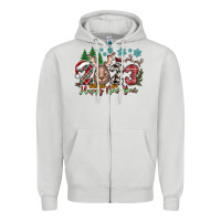 Dove Grey 2023 Happy New Year Zipper Hoodie - CowhideDigitalArt