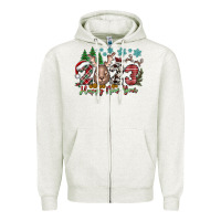 Oatmeal Heather 2023 Happy New Year Zipper Hoodie - CowhideDigitalArt