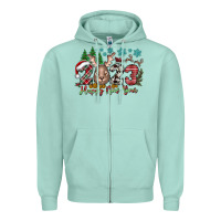 Seafoam 2023 Happy New Year Zipper Hoodie - CowhideDigitalArt