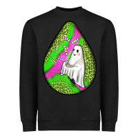 Black halloween ghost teardrop Heavyweight Sweatshirt - BundleAndBundleShop
