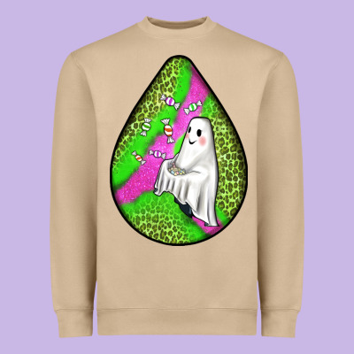 Halloween Ghost Teardrop Heavyweight Sweatshirt Designed By Bundleandbundleshop