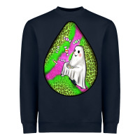 Navy halloween ghost teardrop Heavyweight Sweatshirt - BundleAndBundleShop