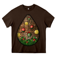 Chocolate Brown christmas  teardrop Heavy Core Tee - BundleAndBundleShop