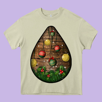Christmas  Teardrop Heavy Core Tee Designed By Bundleandbundleshop