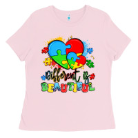 Bubblegum Pink different is beautiful Ladies Tee - Artiststas