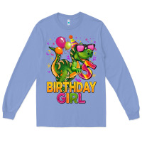 Colony Blue 5 rd birthday girl t rex pink Long Sleeve Tee - CowGirlArtShop