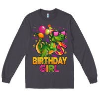 Smoke 5 rd birthday girl t rex pink Long Sleeve Tee - CowGirlArtShop