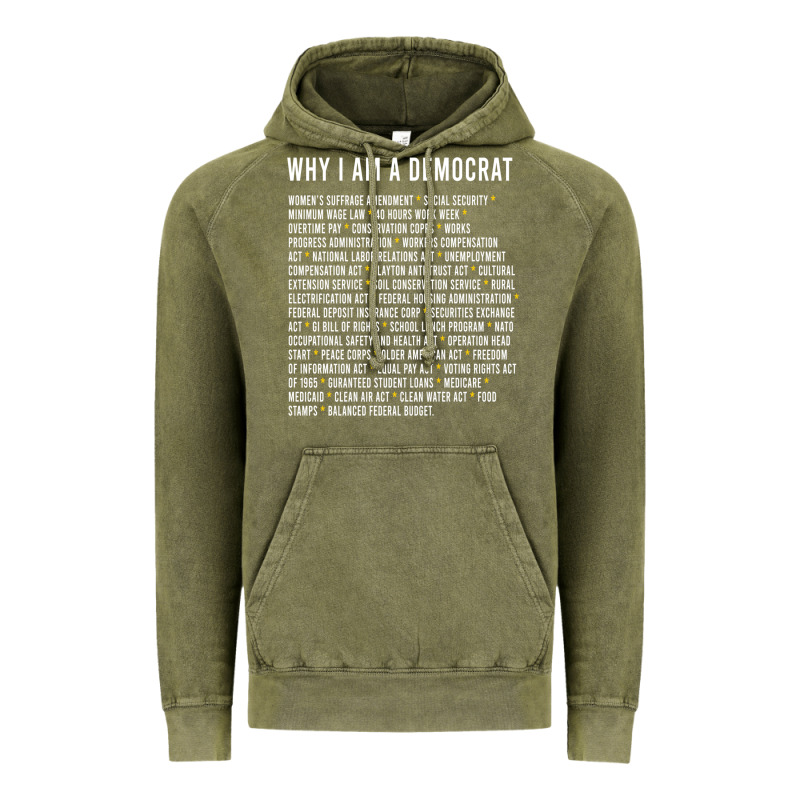 Why I Am A Democrat Cool Political Outfit For Democrats Long Sleeve Vintage Hoodie by lanVoArt | Teevron