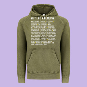 Why I Am A Democrat Cool Political Outfit For Democrats Long Sleeve Vintage Hoodie Designed By Lanvoart