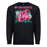 Black Breast Cancer my Goddaughter is a fighter Premium Sweatshirt - Artiststas