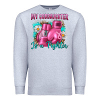 Heather Grey Breast Cancer my Goddaughter is a fighter Premium Sweatshirt - Artiststas