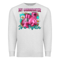 Oatmeal Heather Breast Cancer my Goddaughter is a fighter Premium Sweatshirt - Artiststas