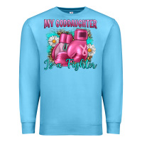Ocean Blue Breast Cancer my Goddaughter is a fighter Premium Sweatshirt - Artiststas