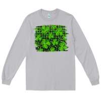 Moon Dust st patrick's day shamrock and plaid distressed background Long Sleeve Tee - RanaPortraitStore