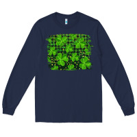 Navy st patrick's day shamrock and plaid distressed background Long Sleeve Tee - RanaPortraitStore