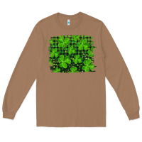 Toasted Coconut st patrick's day shamrock and plaid distressed background Long Sleeve Tee - RanaPortraitStore