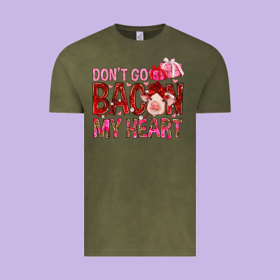Don't Go Bacon My Heart Valentine's Day Vintage Tee Designed By Howdyjamesfarm