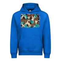 Cobalt turquoise glitter cowhide background Urban Hoodie - BarkalooDesign