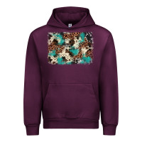 Mauve Wine turquoise glitter cowhide background Urban Hoodie - BarkalooDesign