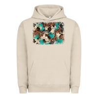 Pigment French Oak turquoise glitter cowhide background Urban Hoodie - BarkalooDesign